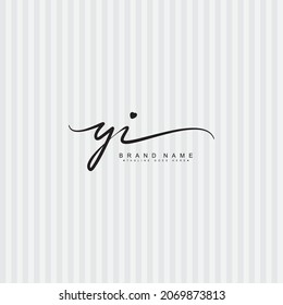 Initial Letter YI Logo - Hand Drawn Signature Logo