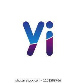 Initial Letter YI Logo Lowercase, colorful logotype Modern and Simple Logo Design.