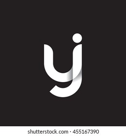 initial letter yi modern linked circle round lowercase logo white black