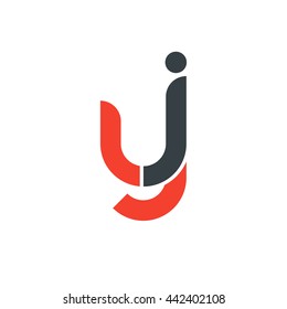initial letter yj linked round lowercase logo red
