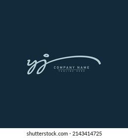 Initial Letter YJ logo - Handwritten Signature Style Logo