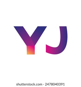 Initial Letter YJ Logo Lowercase, magenta and orange, Modern and Simple Logo Design