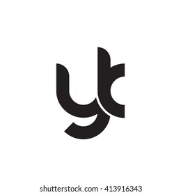 initial letter yk linked round lowercase monogram logo black