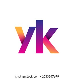 Initial Letter YK Logo Lowercase, magenta and orange, Modern and Simple Logo Design.