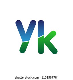 Initial Letter YK Logo Lowercase, colorful logotype Modern and Simple Logo Design.