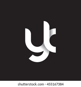 initial letter yk modern linked circle round lowercase logo white black