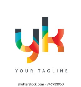 Initial Letter YK Rounded Design Logo