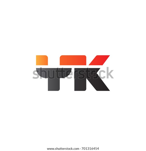 Initial letter YK, straight linked line bold logo,\
gradient fire red black\
colors