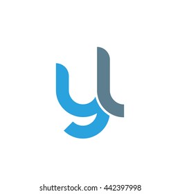 initial letter yl linked round lowercase logo blue