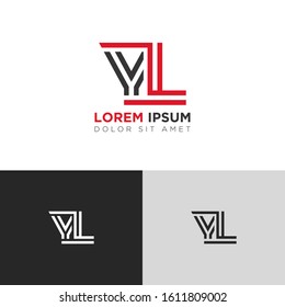 Initial Letter YL linked uppercase overlap modern logo design template. Suitable for business, consulting group company. Vector Illustration