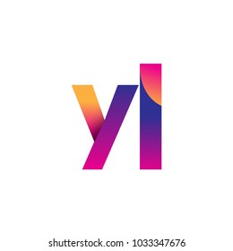 Initial Letter YL Logo Lowercase, magenta and orange, Modern and Simple Logo Design.