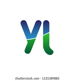 Initial Letter YL Logo Lowercase, colorful logotype Modern and Simple Logo Design.