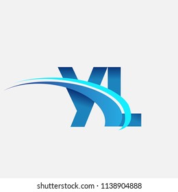 initial letter YL logotype company name colored blue and swoosh design. vector logo for business and company identity.