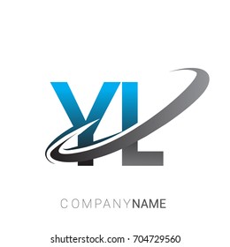 initial letter YL logotype company name colored blue and grey swoosh design. logo design for business and company identity.