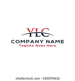 Initial letter YLC, overlapping movement swoosh horizon logo company design inspiration in red and dark blue color vector