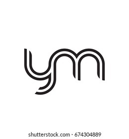 Initial Letter Ym Linked Outline Rounded Stock Vector (Royalty Free ...