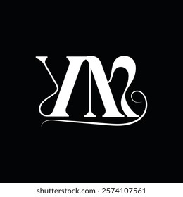 Initial letter YM logo design 