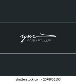 Initial Letter YM Logo - Hand Drawn Signature Logo