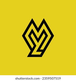 Initial letter YM or MY monogram logo
