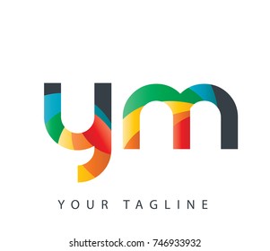 Initial Letter YM Rounded Design Logo