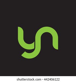 initial letter yn linked round lowercase logo green