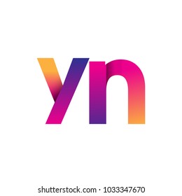 Initial Letter YN Logo Lowercase, magenta and orange, Modern and Simple Logo Design.