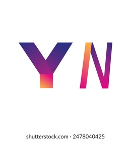 Initial Letter YN Logo Lowercase, magenta and orange, Modern and Simple Logo Design