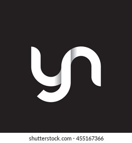 initial letter yn modern linked circle round lowercase logo white black
