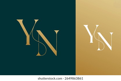 Initial letter YN NY logo design vector illustration for couple, wedding, and business