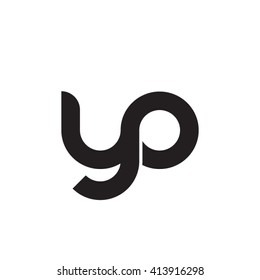 initial letter yo linked round lowercase monogram logo black