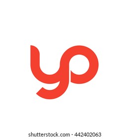 initial letter yo linked round lowercase logo red