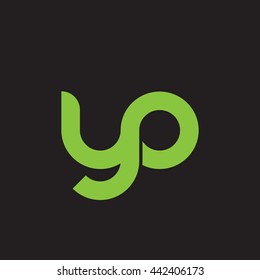 initial letter yo linked round lowercase logo green