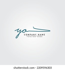 Initial Letter YO Logo - Handwritten Signature Logo