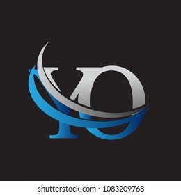 initial letter YO logotype company name colored blue and grey swoosh design. vector logo for business and company identity.