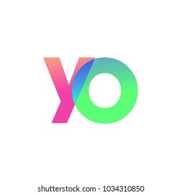 Initial Letter YO Lowercase Logo green, pink and Blue, Modern and Simple Logo Design.