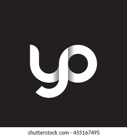 initial letter yo modern linked circle round lowercase logo white black