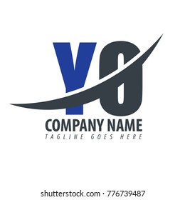 Initial Letter YO Overlapping Logo