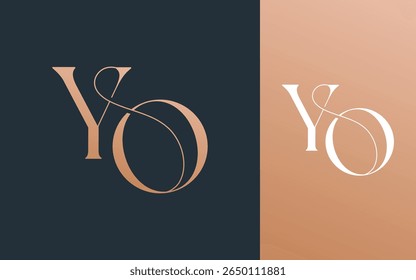 Letra inicial YO OY logotipo design vetor ilustração para casal, casamento e negócios