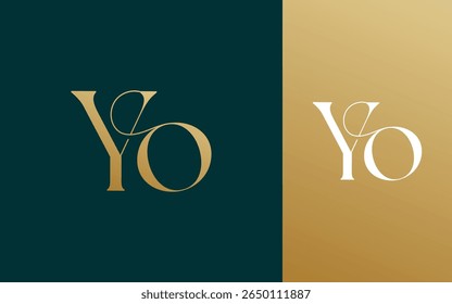 Initial letter YO OY logo design vector illustration for couple, wedding, and business