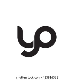 initial letter yp linked round lowercase monogram logo black