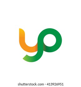 initial letter yp linked round lowercase logo orange green