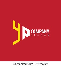 Initial Letter YP Linked Triangle Design Logo