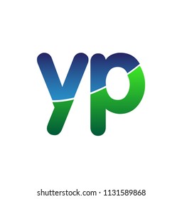 Initial Letter YP Logo Lowercase, colorful logotype Modern and Simple Logo Design.