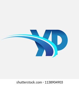 initial letter YP logotype company name colored blue and swoosh design. vector logo for business and company identity.