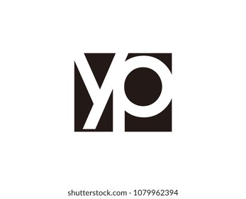Initial letter yp lowercase logo black and white