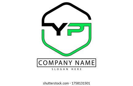 initial letter YP modern hexagon lowercase logo