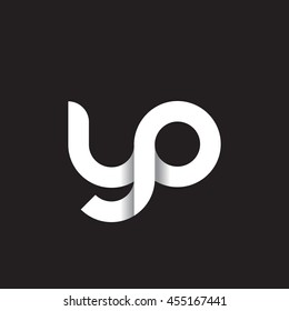 initial letter yp modern linked circle round lowercase logo white black