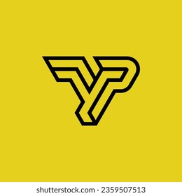 Initial letter YP or PY monogram logo