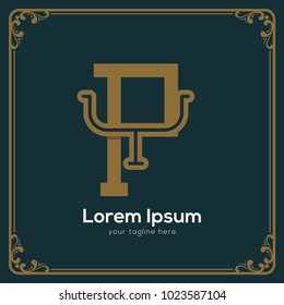 initial letter yp vintage style