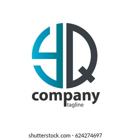 Initial Letter YQ With Linked Circle Logo